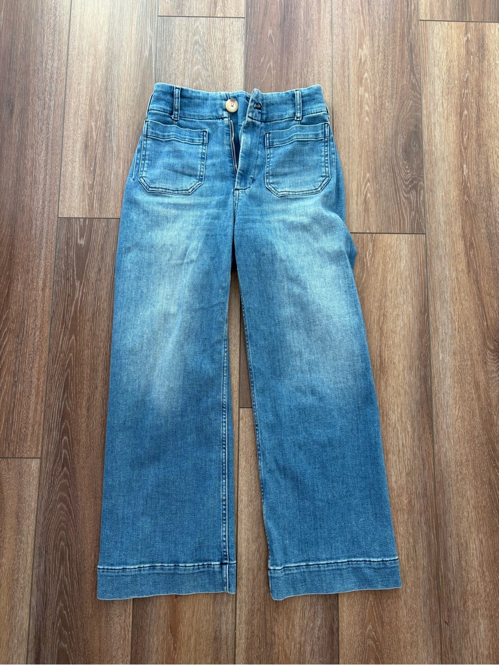 Maeve Light Blue Wide-Leg Denim Jeans